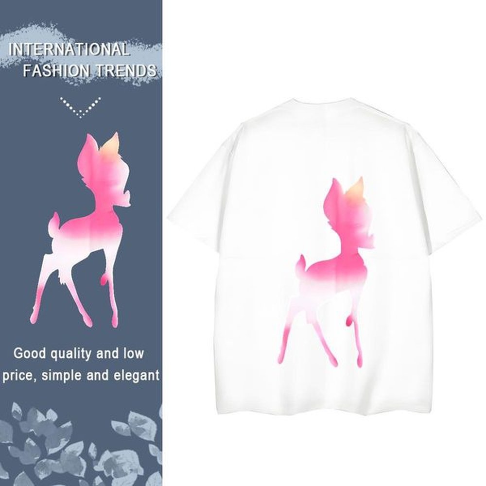 Fashion Design Street Wear Couples T Shirts pink Breathable Short Sleeve 230g Pure Cotton T-Shirts for Men Free Shipping DIY Printed Polos