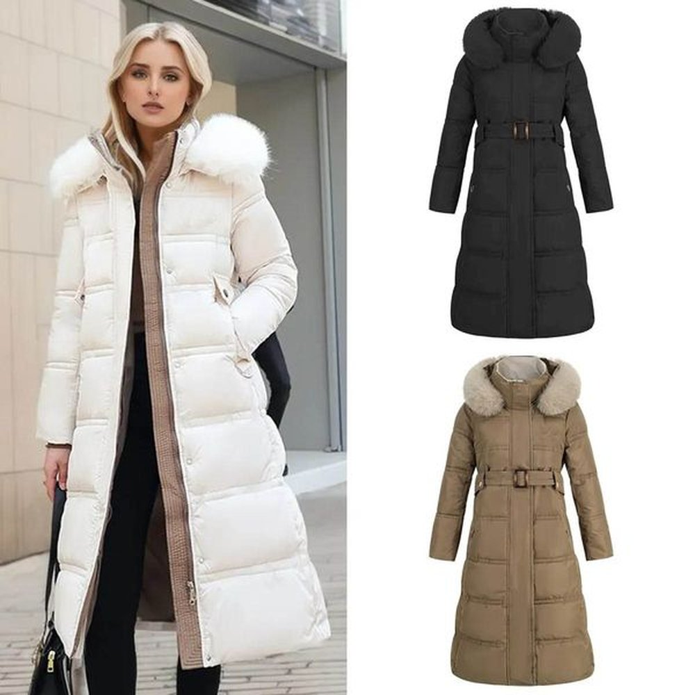 fashion design womens long down coats winter warm large fur