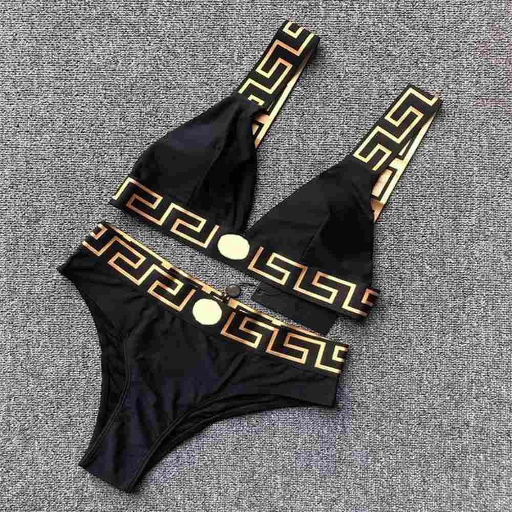 fashion designer sexy triangle pants bra set with classic letters