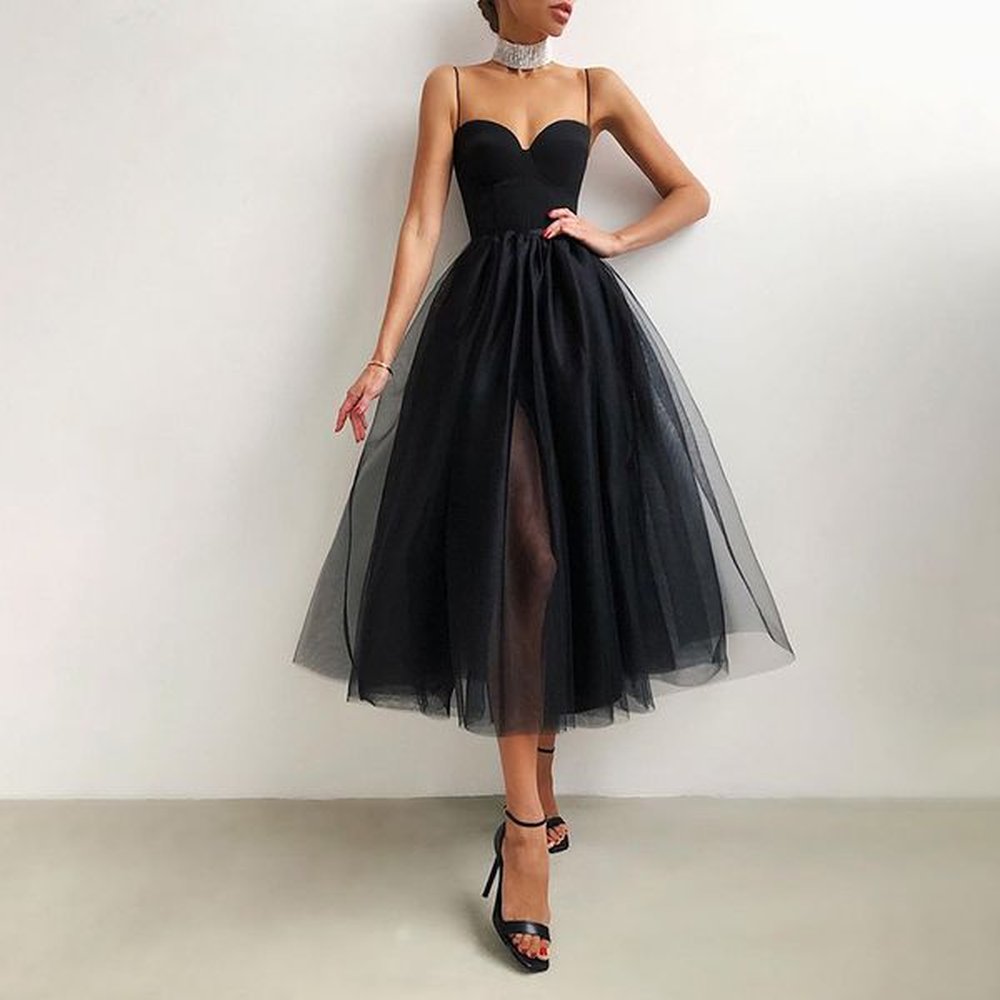 fashion elegant sexy sheer mesh long dress spaghetti strap