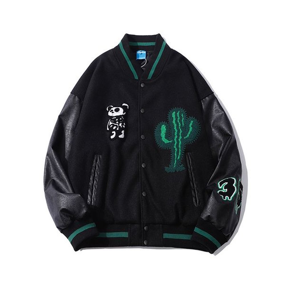 Fashion Embroidered Baseball Uniform Oversize Jackets Loose Vintage Coat for Men and Women In Autumn and Winter