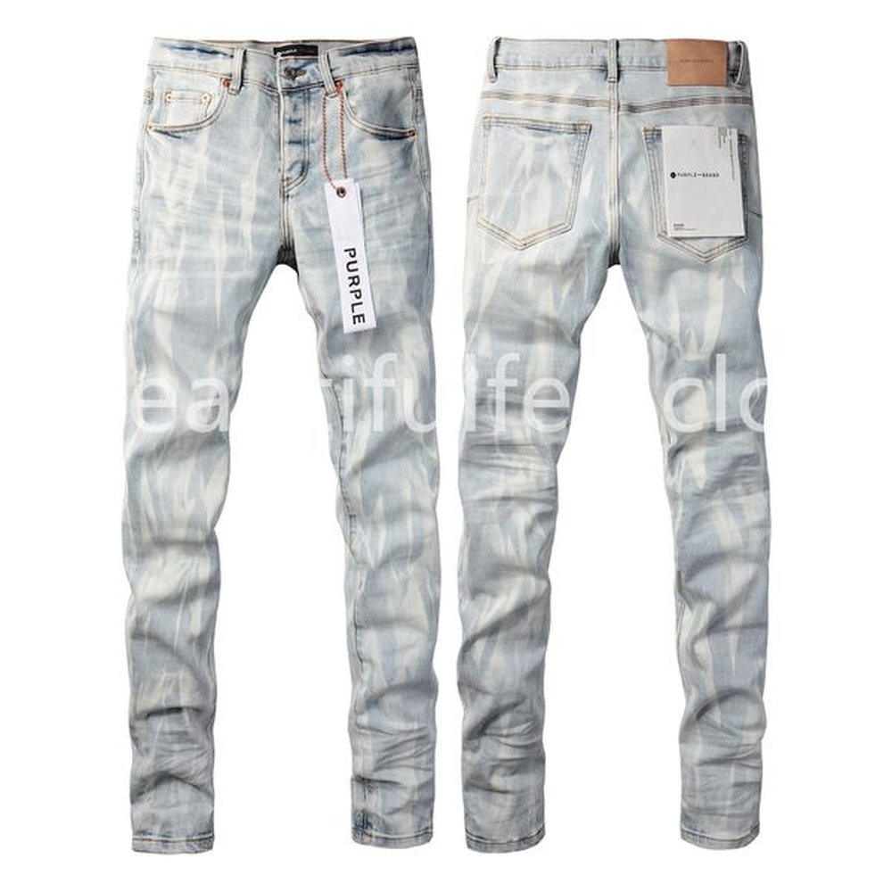 Fashion men purple jeans Street Designer mid waist Fly Black Stretch Elastic Skinny Ripped Jeans high quality Buttons Fly Hip Hop Brand deni