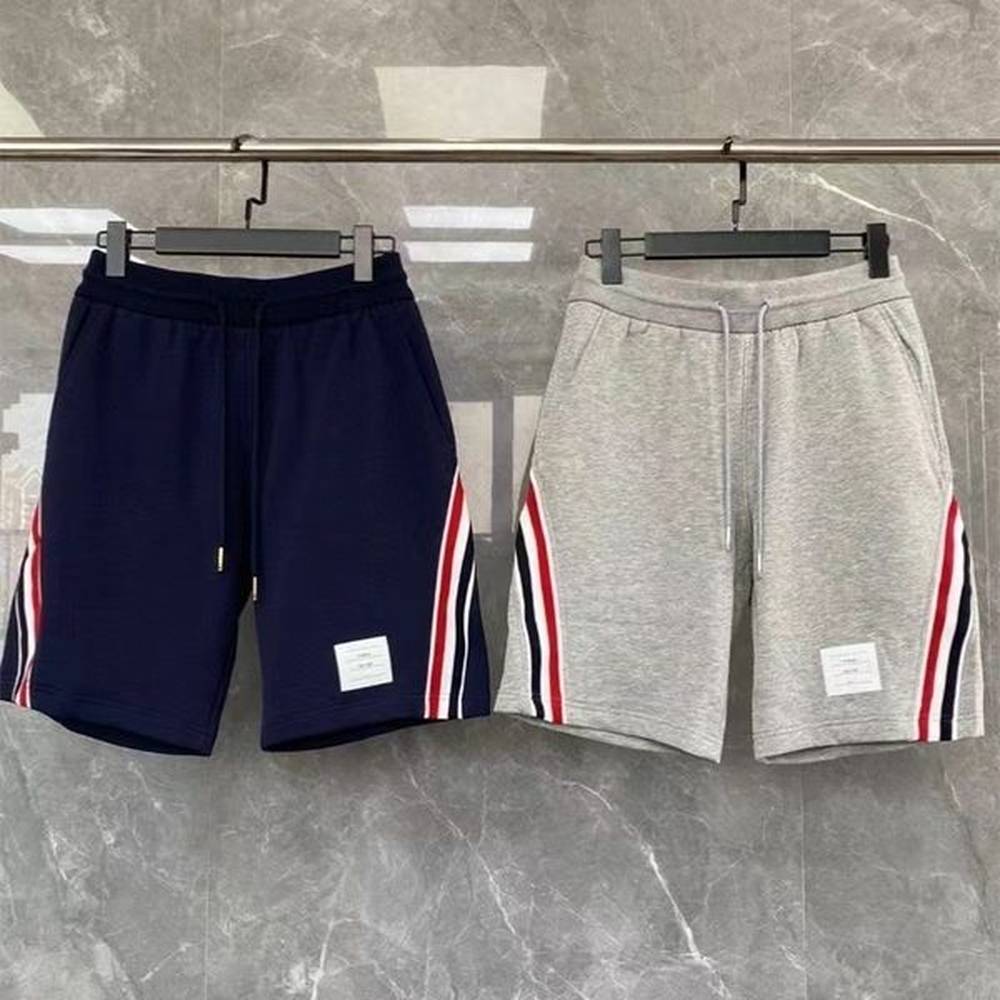 Fashion Men's Casual Pants Designer TB Shorts 100% Cotton Print Summer Beach Pants Men's Casual Shorts Size M-3XL