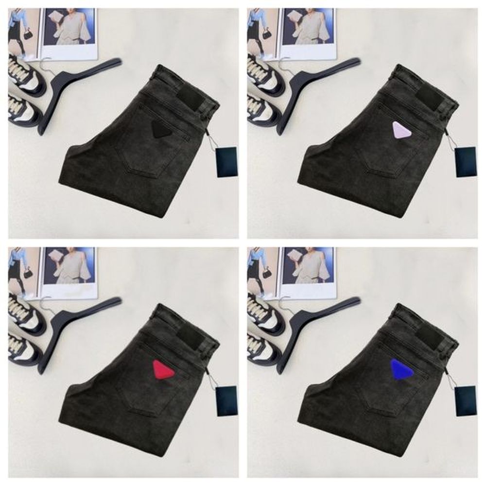 Fashion Men's Jeans Designer Denim Trousers purple jeans High-end trends Distressed Biker Motorcycle pants Men's womens letter tro