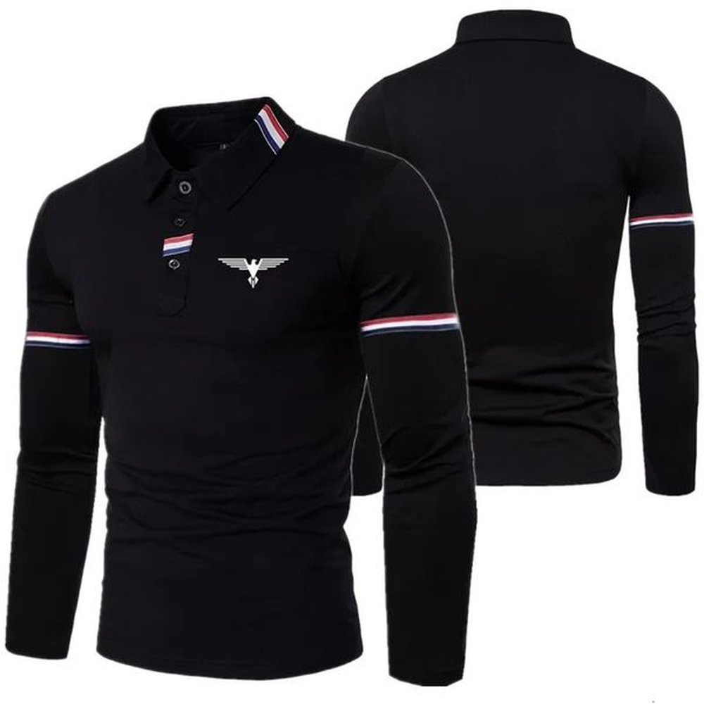 fashion men's longsleeved casual polo shirt 240104