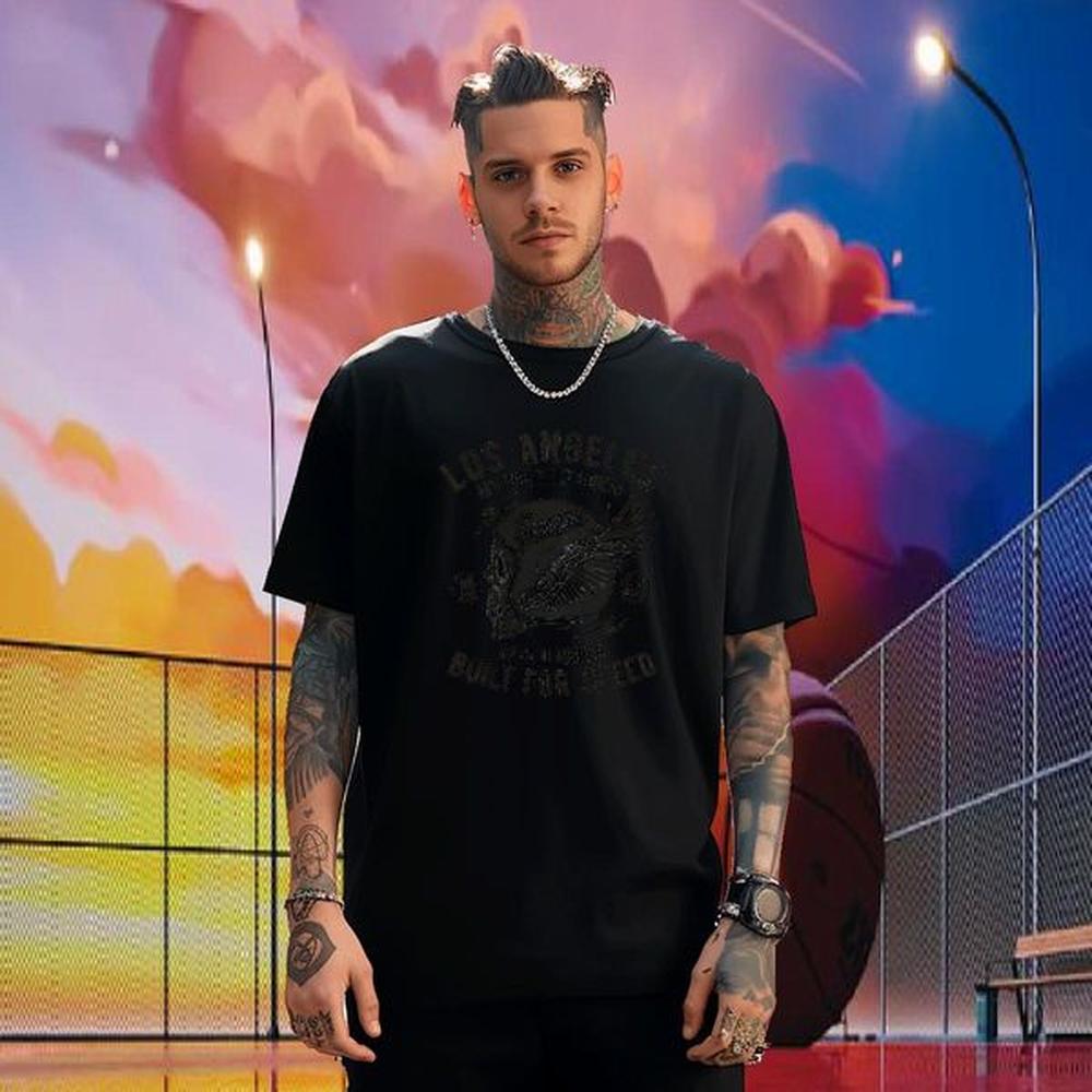 Fashion New T Shirts Men skull Clothings 230g 100% Cotton Spring Summer TOP Quality Anime Crew Neck Breathable Men Tops Tees
