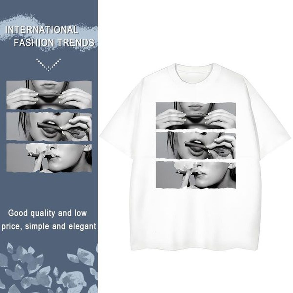fashion new woman t shirts g pure cotton crew neck