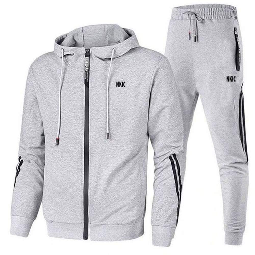 Fashion Sportswear letter printed Pants Sweatshirts Fleece Zipper Two Size Men's Set Hoodie Brand Tracksuit Piece Plus Size S-3XL
