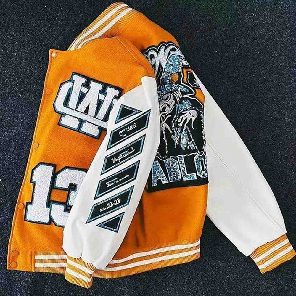 Fashion spring and winter men's and women's embroidered baseball clothing couple color jacket leather jacket