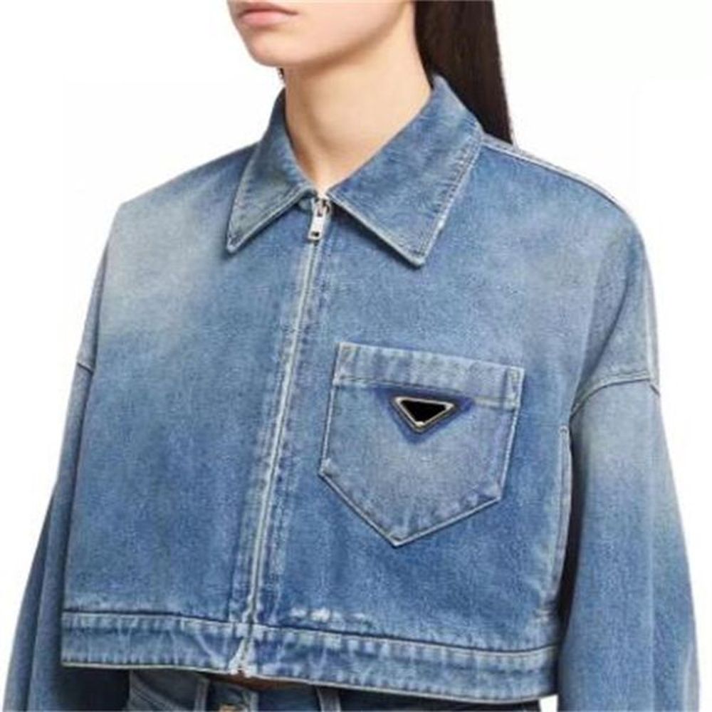 fashion spring autumn women luxury jackets denim coat womens button