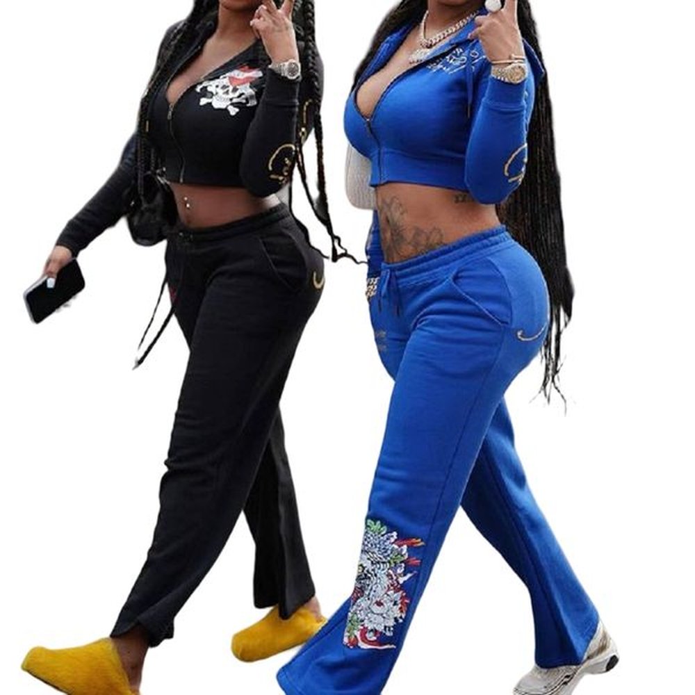fashion streetwear women printing zipper long sleeve crop top and
