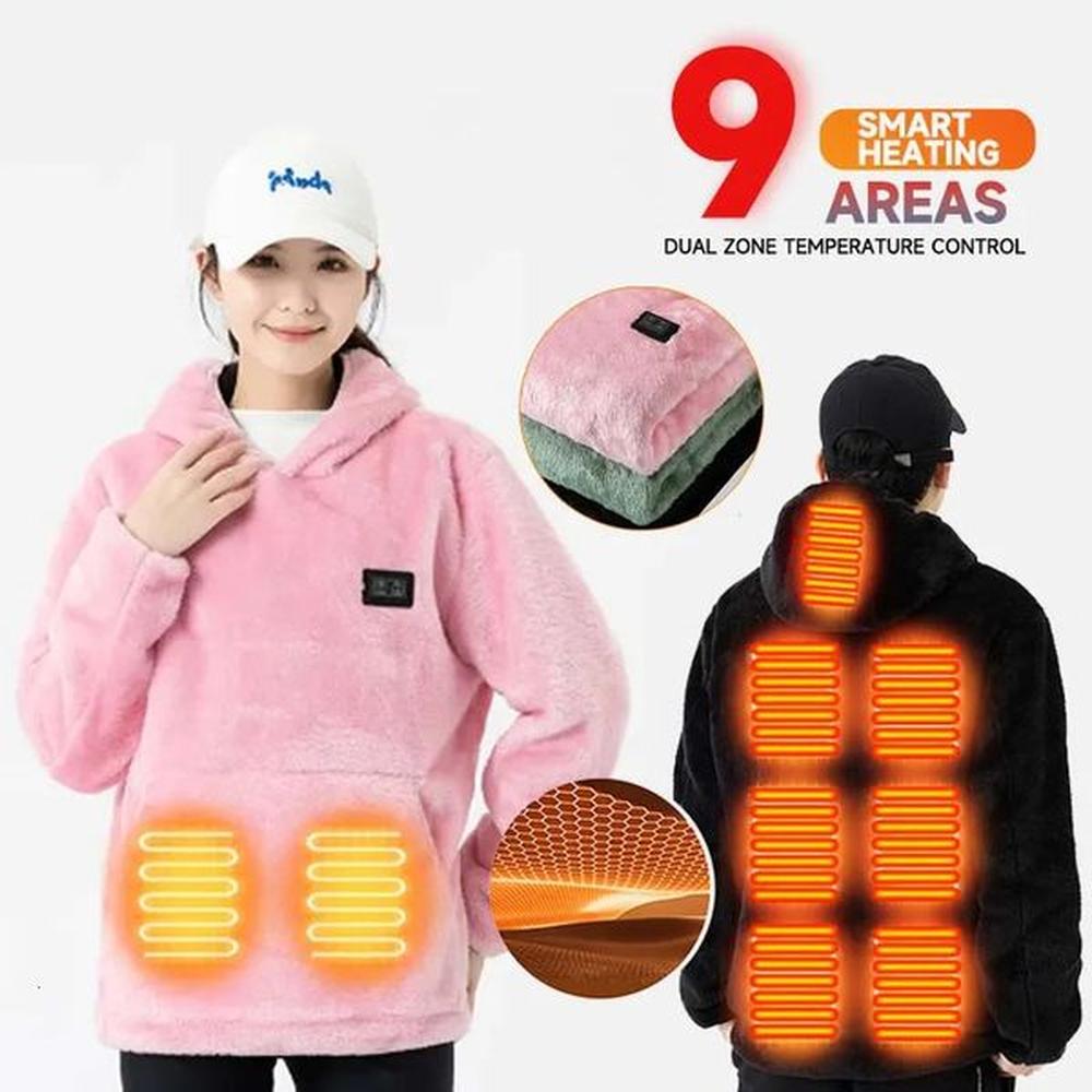 fashion winter outdoor intelligent USB heating couple universal casual sweater coral fleece heating clothing warm cover 241216