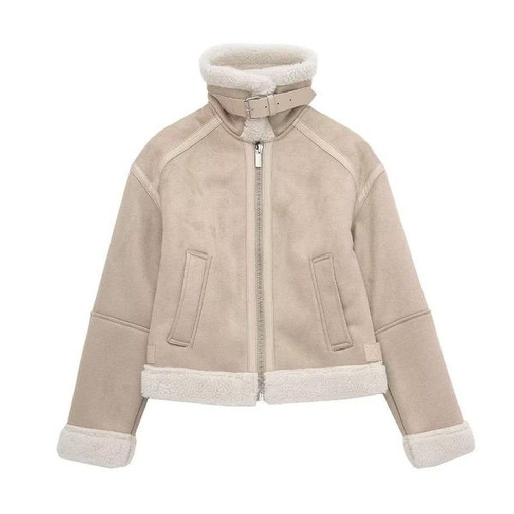 fashion women jackets winter warm turndown collar long sleeve