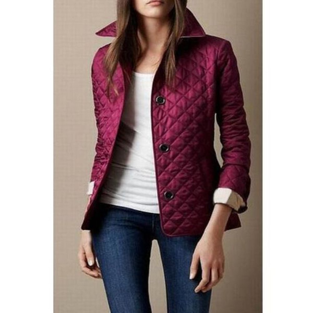 fashion women quilted diamond jackets suit brit jacket designer single