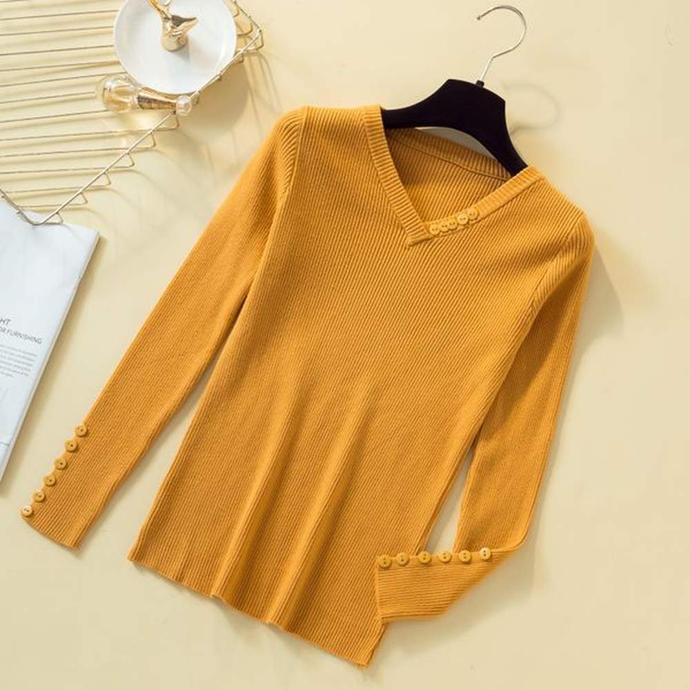 fashion women shirt fall core yarn sweater pullovers office lady