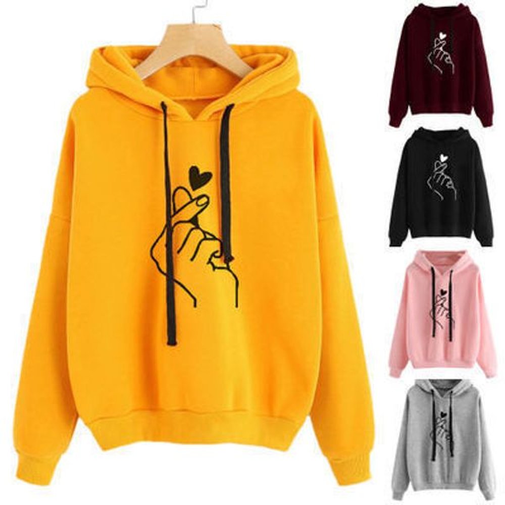 fashion women sweatshirts hoody ladies hoodie love printed casual pullovers