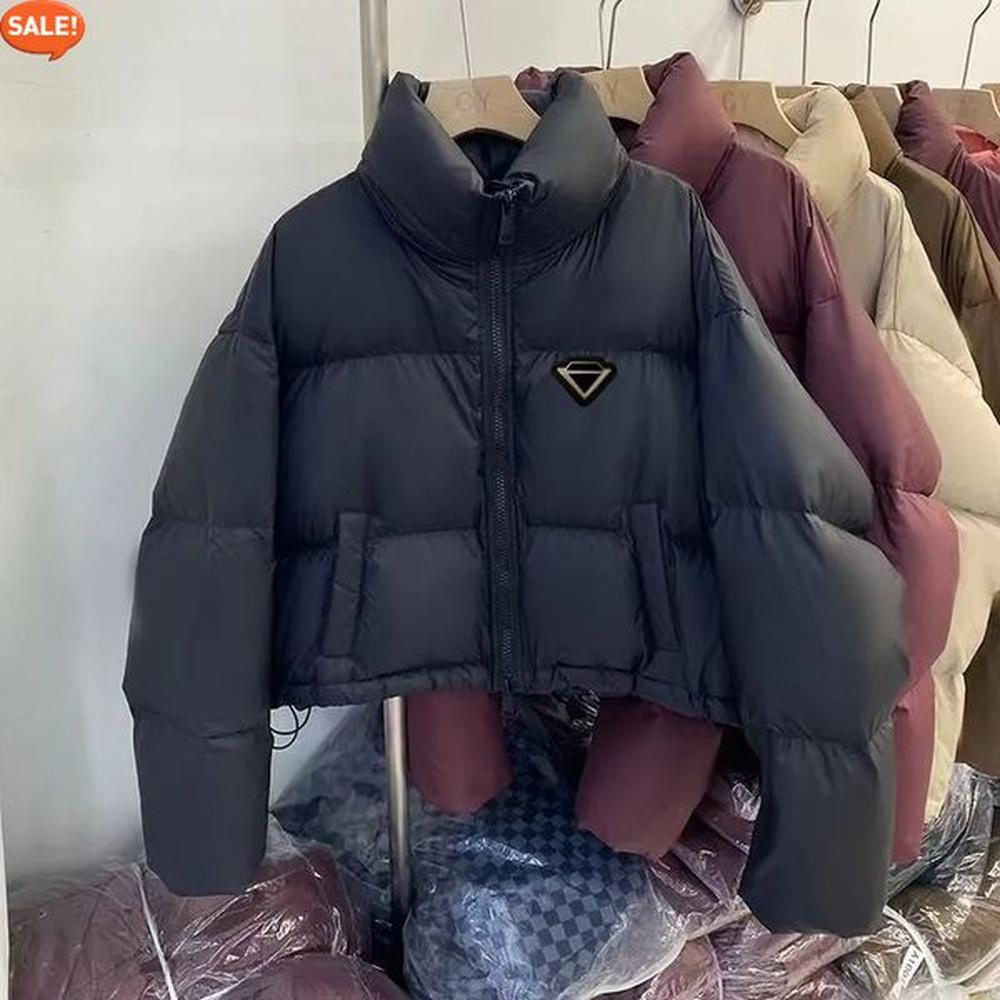 fashion womens puffy long sleeve designer slimfit down jacket trench