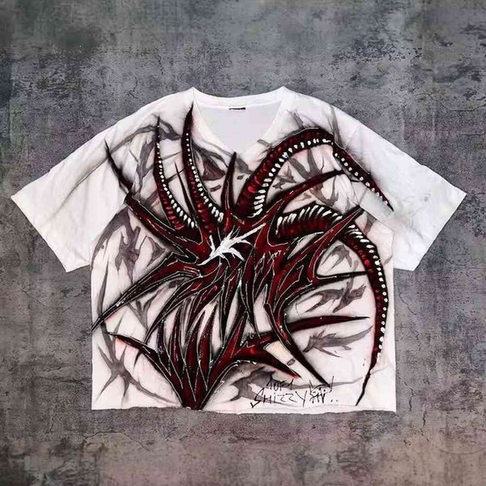 fashionable and personalized street harajuku yk printed unisex pure cotton