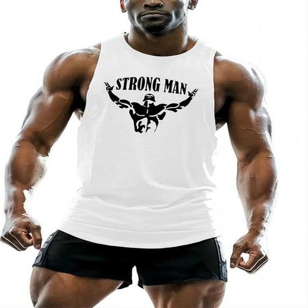 Fashionable mens vest summer trend sleeveless 3D printed gym vest loose streetwear breathable outdoor sports T-shirt W250211