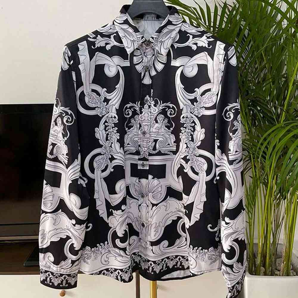 Fashionable New Trendy Spring/Summer Casual 2023 Digital Printed Youth Men's Long sleeved Shirt Cardigan