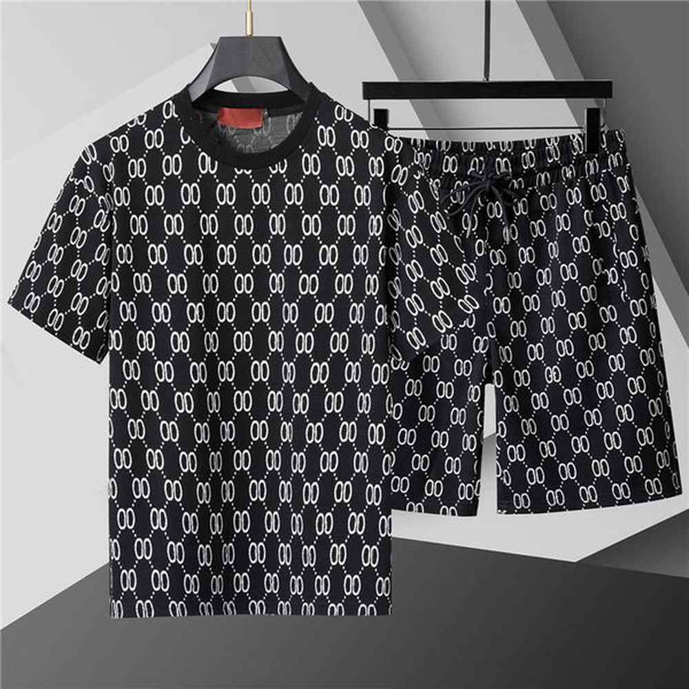 fashionable summer mens tshirt sportswear set twopiece classic mens tshirt beach pants sports casual shirt shorts set mxxxl