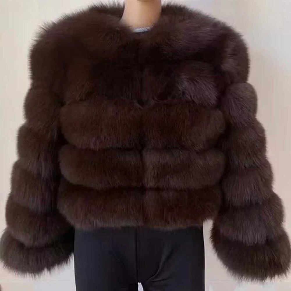 faux fur coat women winter long slve luxury raccoon fur