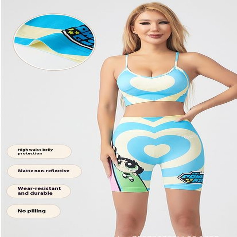femme finess little policewoman love seamless knit yoga workout shorts