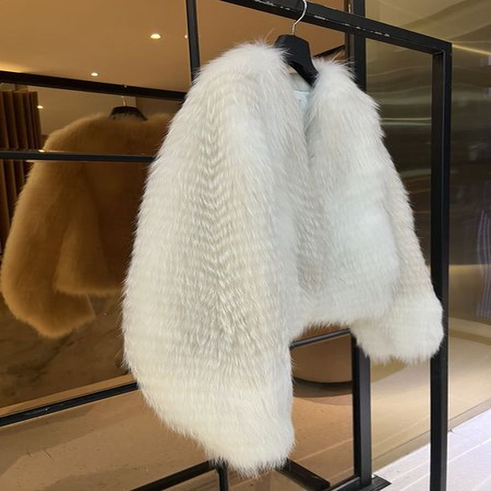 ff womens fox fur mink fur coat geniune leather jacket
