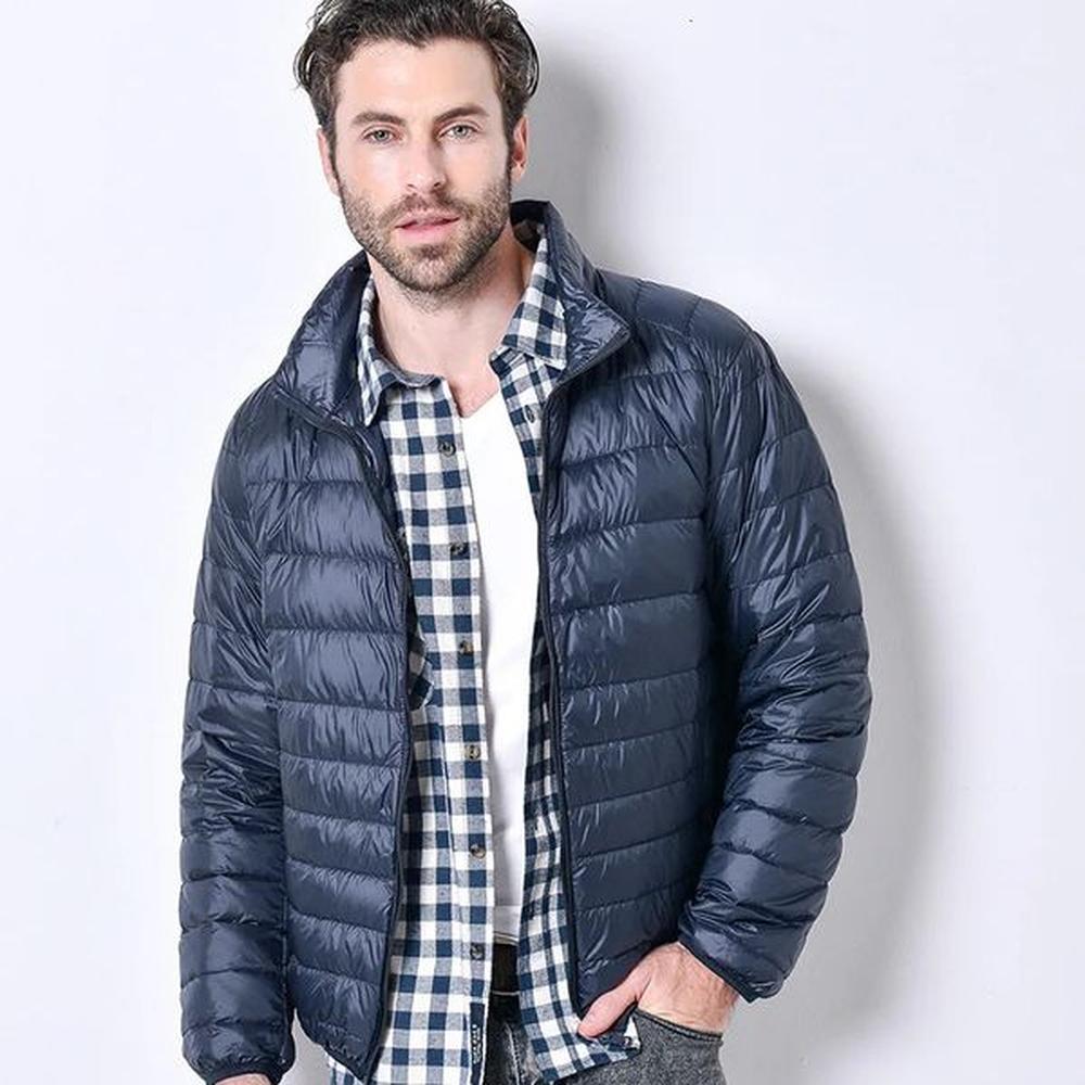 FGKKS autumn lightweight thin duck down jacket mens high-quality white casual ultra light mens feather jacket 241113