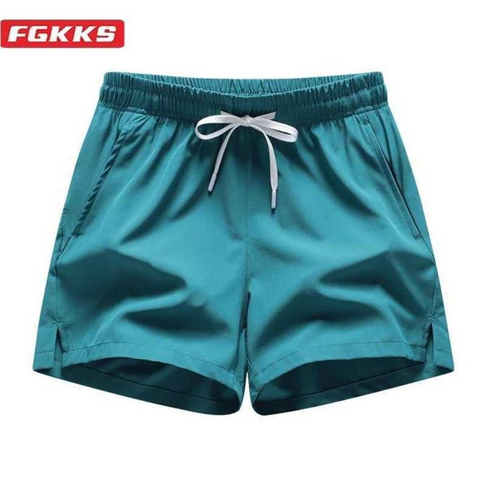 FGKKS 2024 Outdoor Casual Shorts For Men Solid Color Stylish Slim Five Point Beach Pants High Quality Casual Shorts For Men LX241028