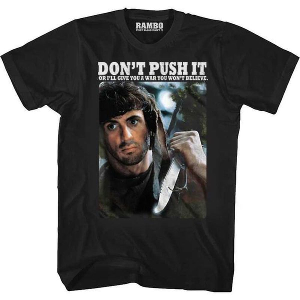 1982 First Blood Rambo Stallone Retro Classic Movie Co-branded Mens and Womens T-shirt Classic Never Goes Out of StyleT250207