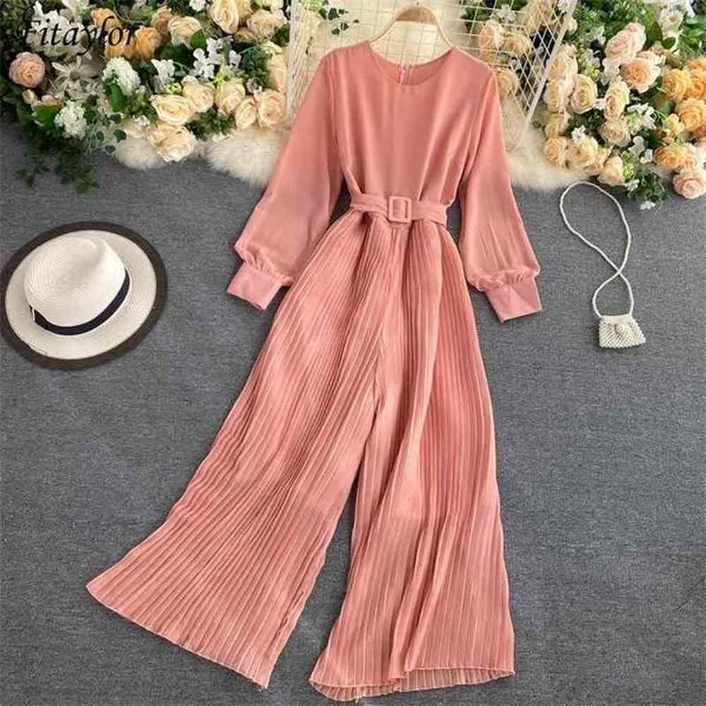 fitaylor new autumn elegant solid jumpsuits women office lady long