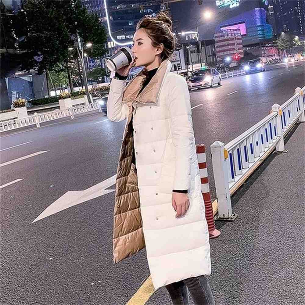 fitaylor women double sided down long jacket winter double breasted