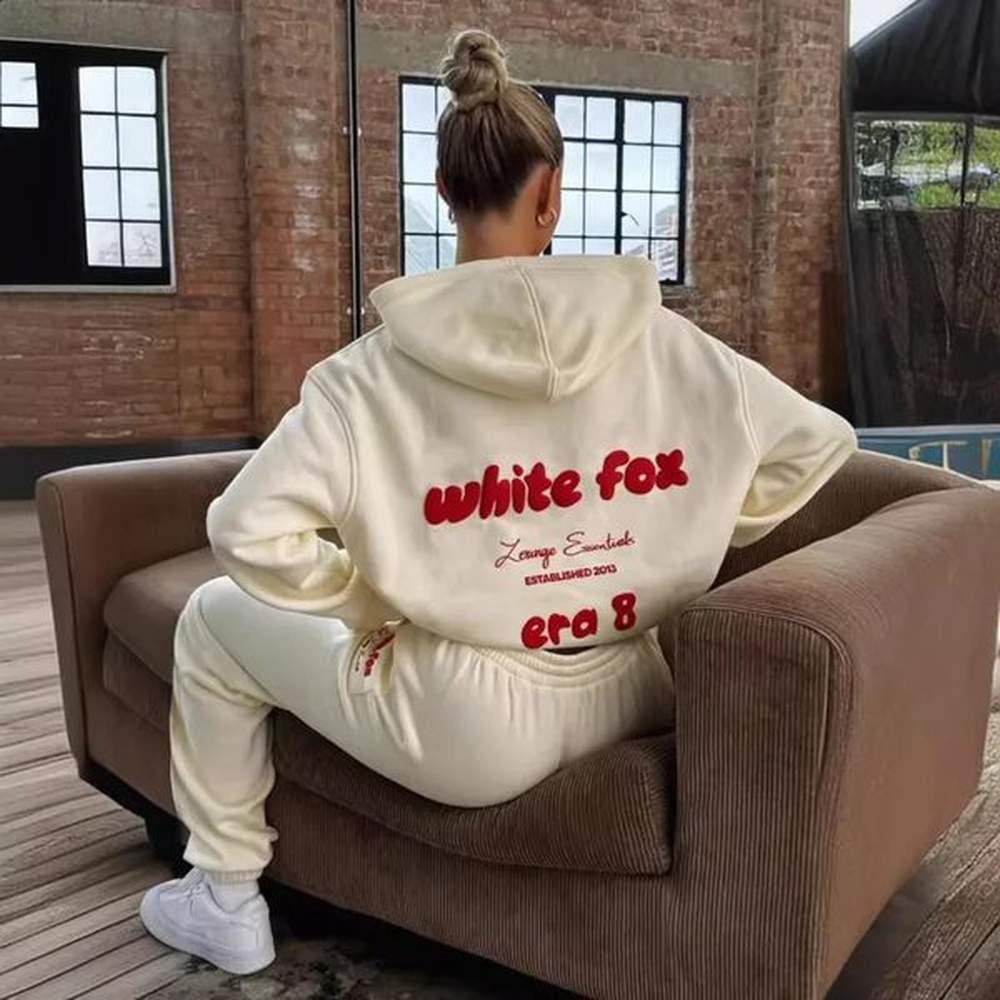 foam printed sports plush tracuits longsleeve hoodie jogger pant streetwear
