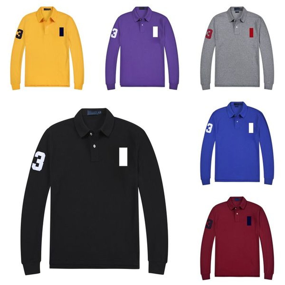 for Mens Polo Long Sleeve Cotton Horse Embroidery Casual Designer Tops Oversized T Shirt Womens Tee Shirts Fashion Streetwear 20ss