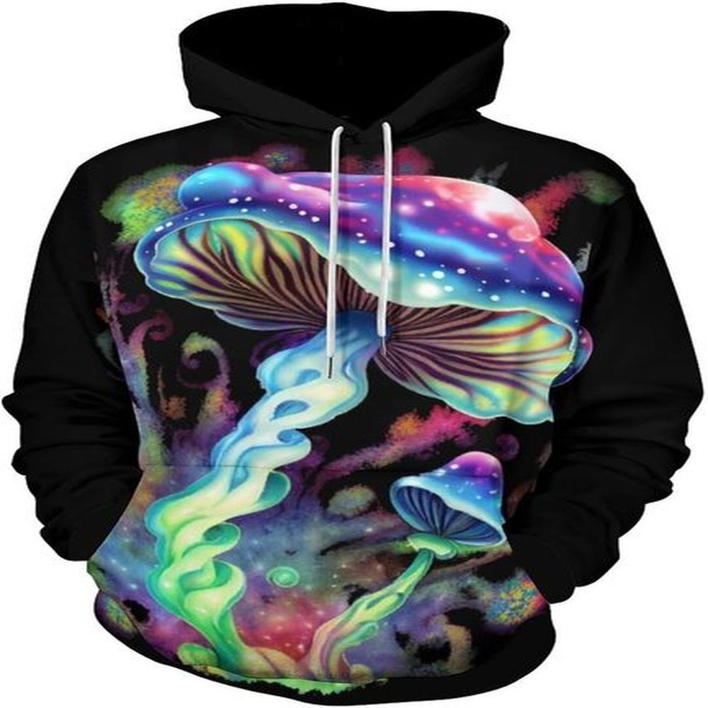 for Mens Womens Novelty Mushroom Hoodie Hippie Tie Dyed Top Graphic Hoodies sweatshirt Pullover Long Sleeve 12