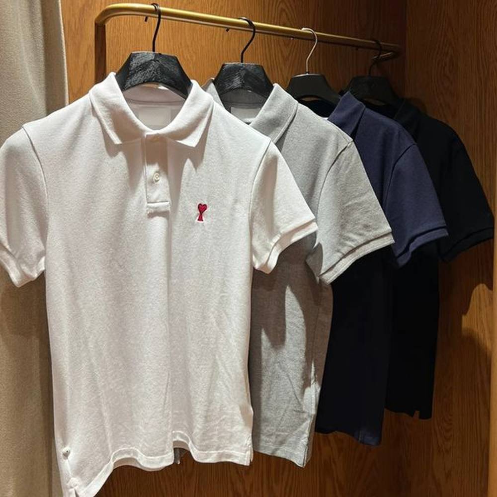 Formal fashion Polos man classic T shirts summer embroidered heart with letter A tees polo tshirt couple brand love top S-XL