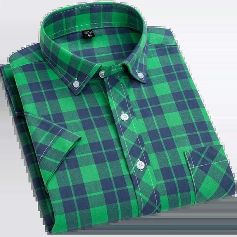 Free delivery mens summer shirt short sleeved shoulder strap plain weave Korean style thin 100% cotton business regular fit large size S~6XL