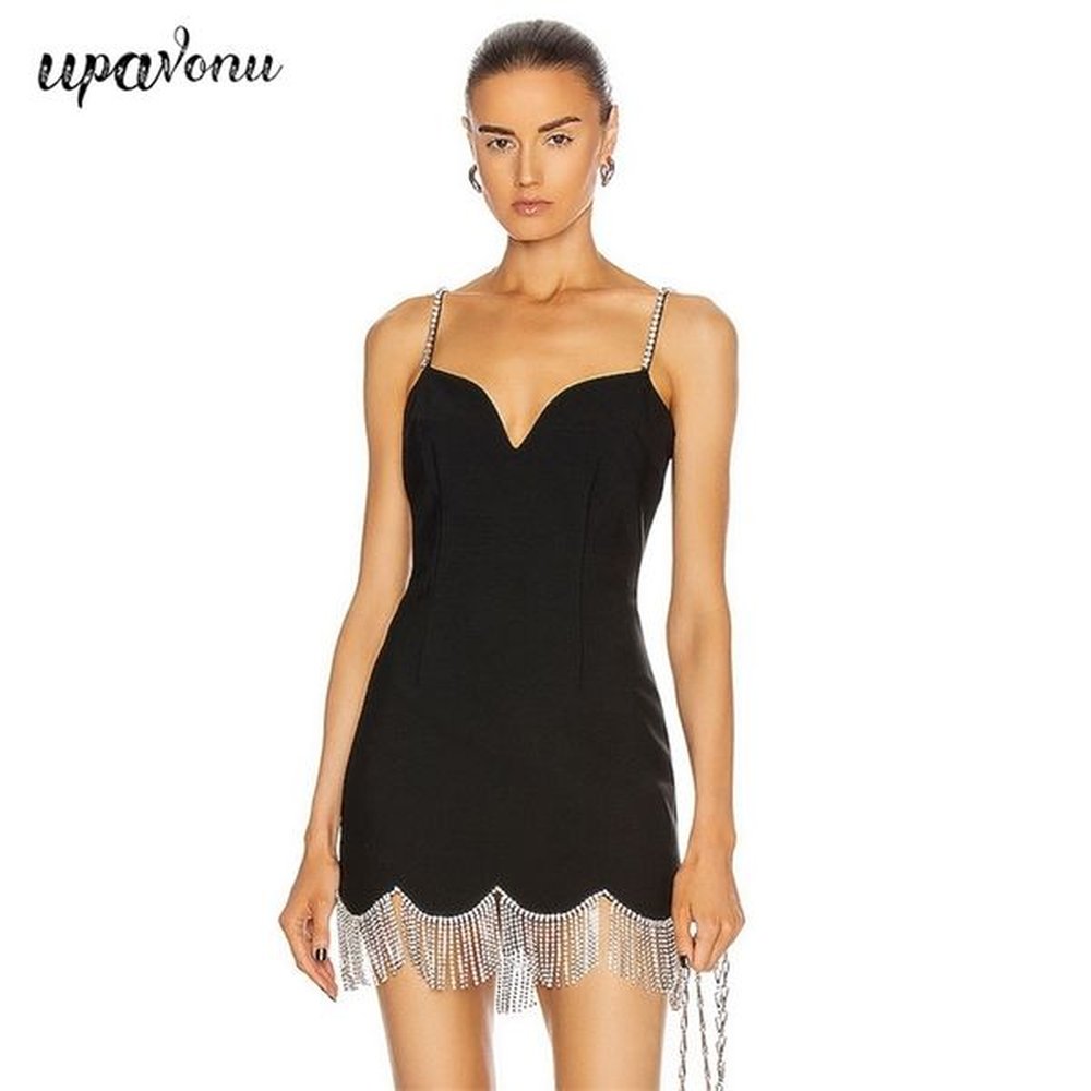 free sexy bandage dress women spaghetti strap vneck sleeveless bodycon