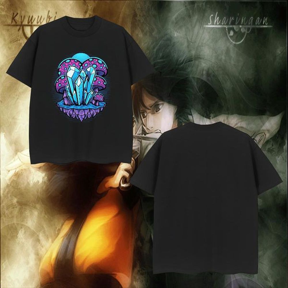 Free Shipping 230g Pure Cotton T shirt mushroom Daily Outfit Mens Tshirts Tees Shirts Breathable Short Sleeve Unisex Plus Size Custom