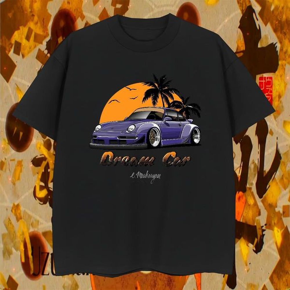 Free Shipping Men Tees Hip Hop 100% Cotton 230g Custom Print Oversized Breathable car Man T Shirts Casual New Wear