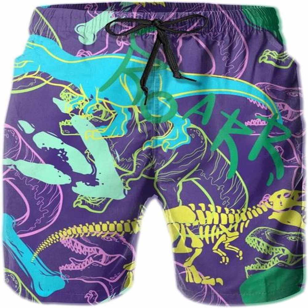 Free shipping Mens Shorts 3D Printed Pattern Abstract Dinosaur Fossil Swim Trunks Quick Dry Print Beach Board Swimwear