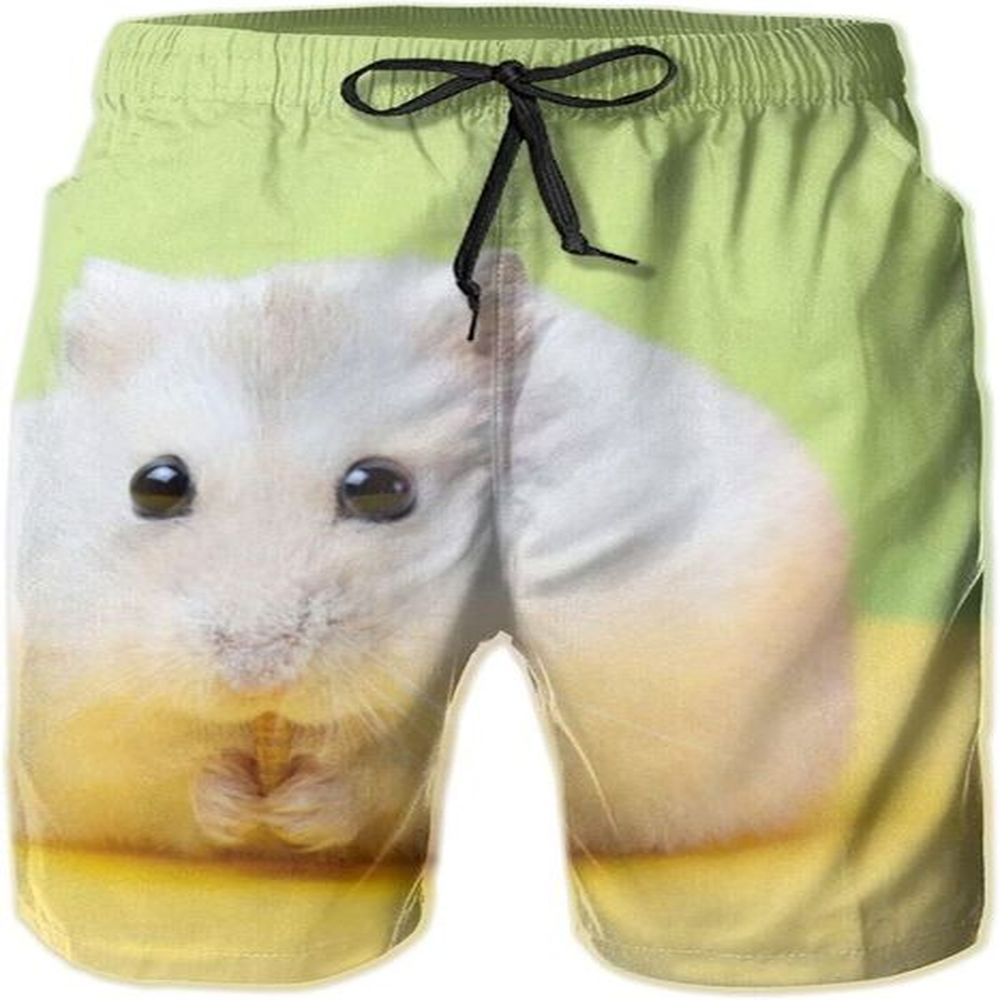 Free shipping Mens Shorts 3D Printing Pattern Cute Hamster Swim Trunks Quick Dry Fashion Beach Board Swimwear