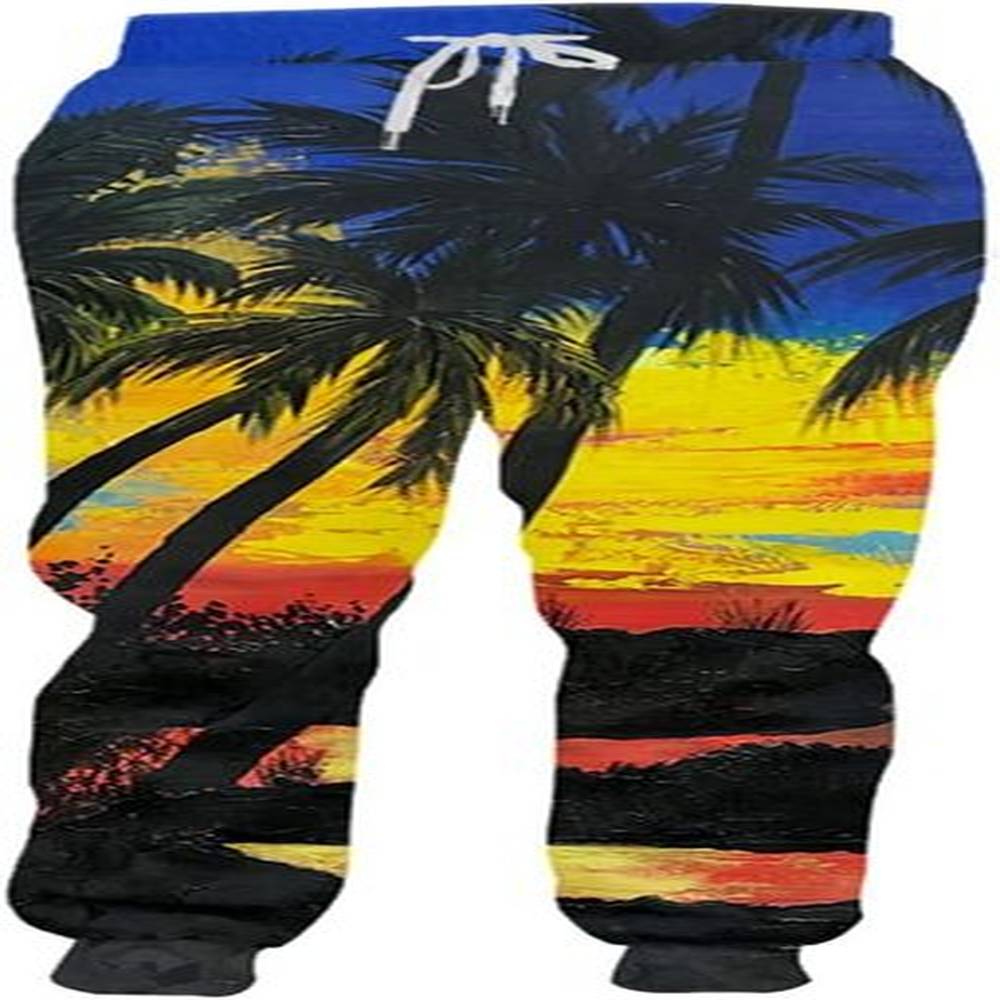 Free shipping Sweatpants Mens 3D Joggers Pants Casual Funny Graphic Print Sport Loose Trousers Track Hawaii Sunset Sweat Trousers Y2K
