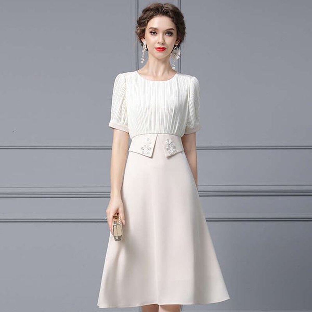 french dress new womens summer vacation two piece splicing