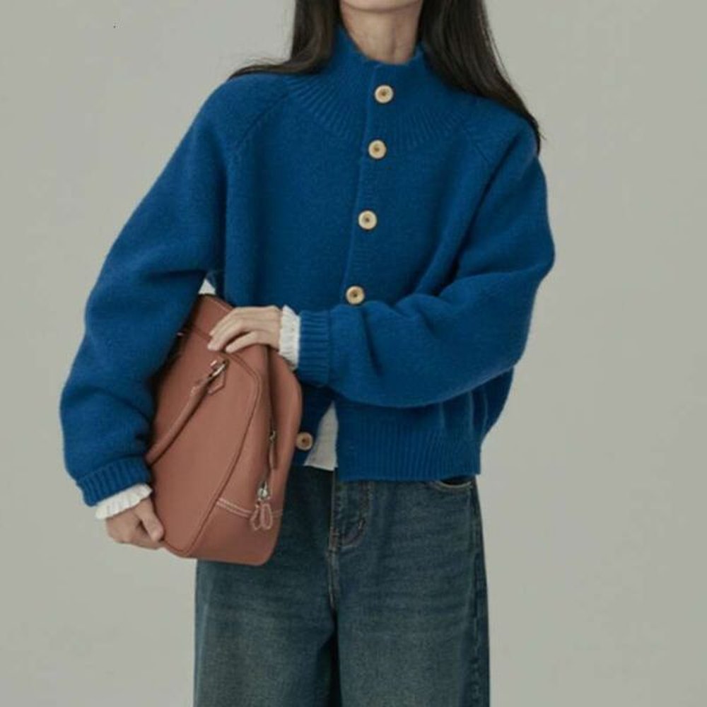 french retro knitted cardigan jacket for women with a niche