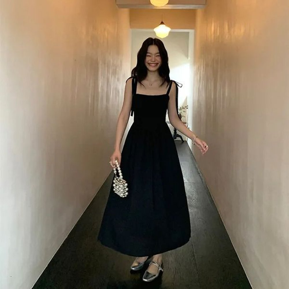 french style black womens weight loss dress summer mini cute