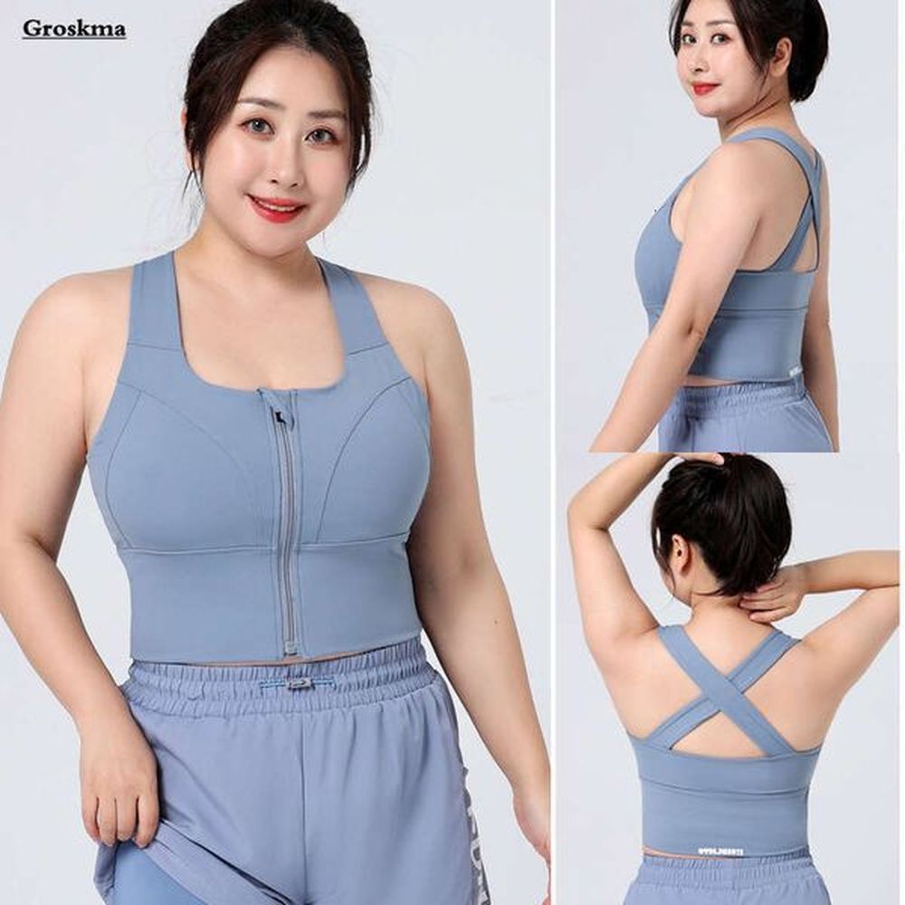 front zipper women yoga bra workout running sportswear shirts sleeveless