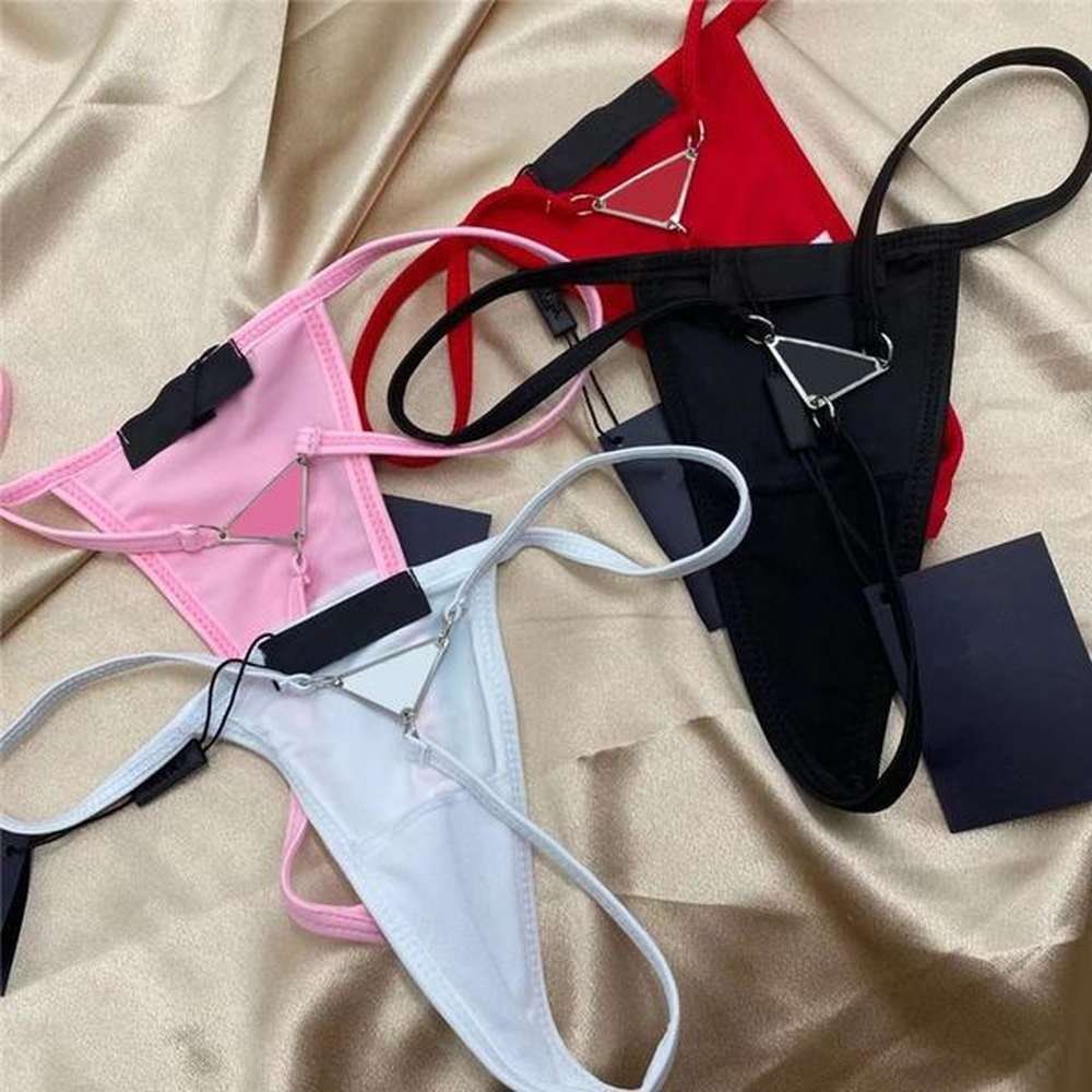 fshion retro smooth swimsuit solid color swim suits triangle decorative