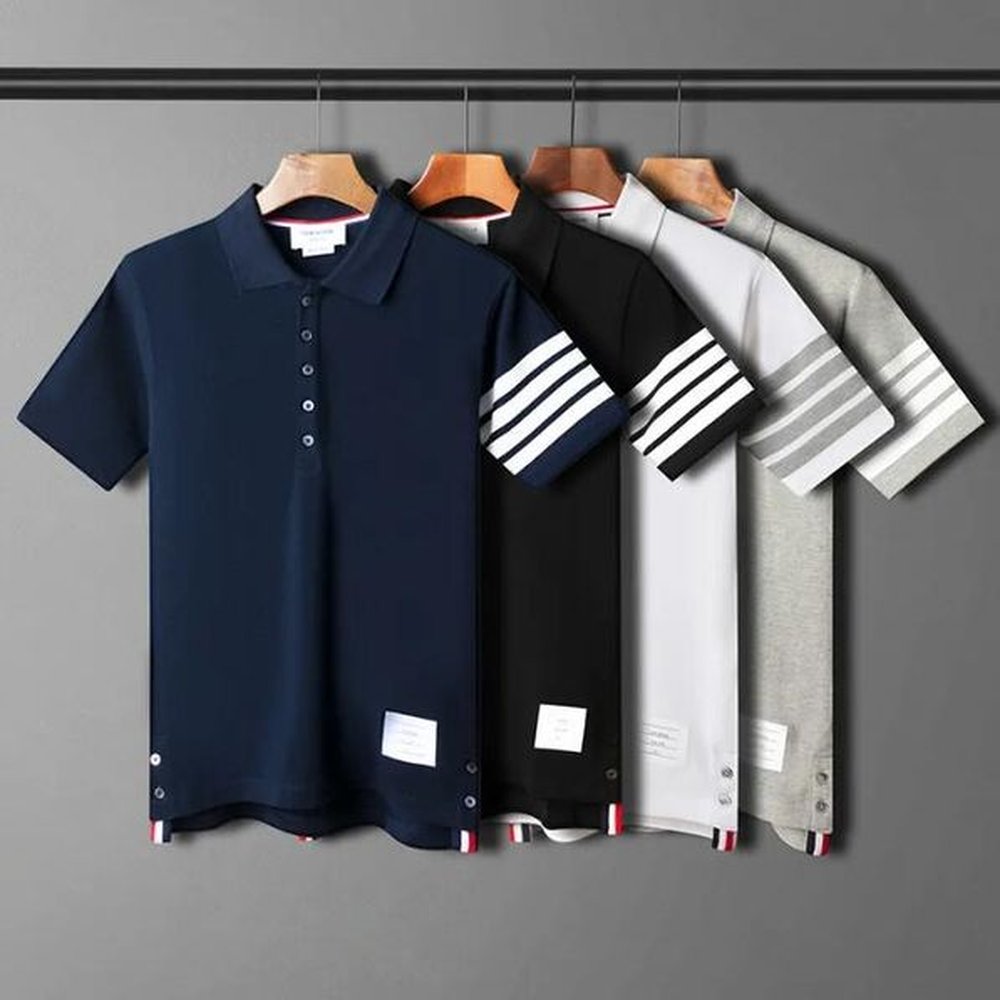 2023FT designer clothes stripe Men's Polos summer fashion slim short sleeve men polo shirt tee mens clothes